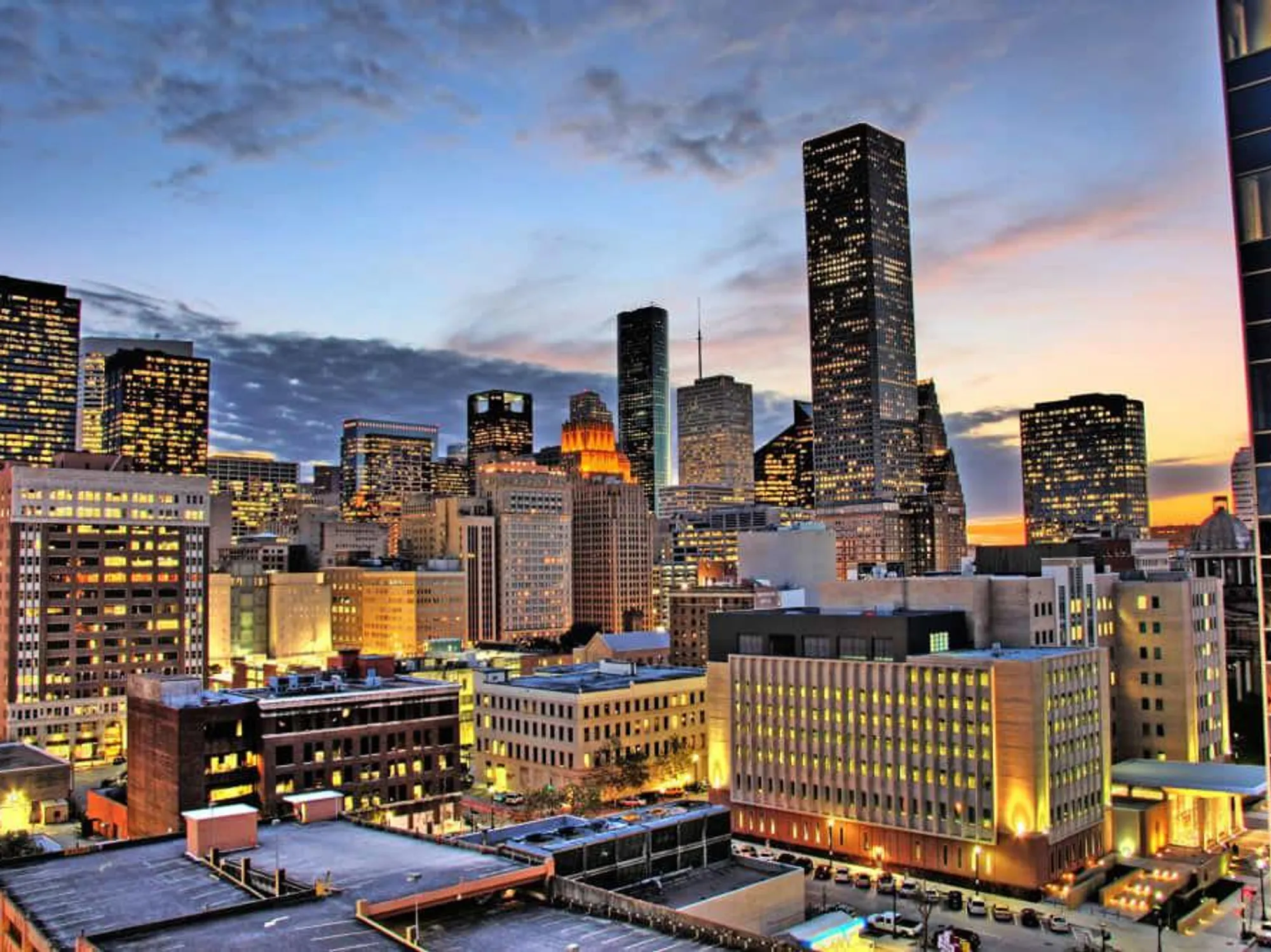 Houston, Texas Skyline in the evening.